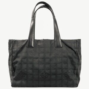 Chanel Travel Line Black Nylon CC-Jacquard Tote